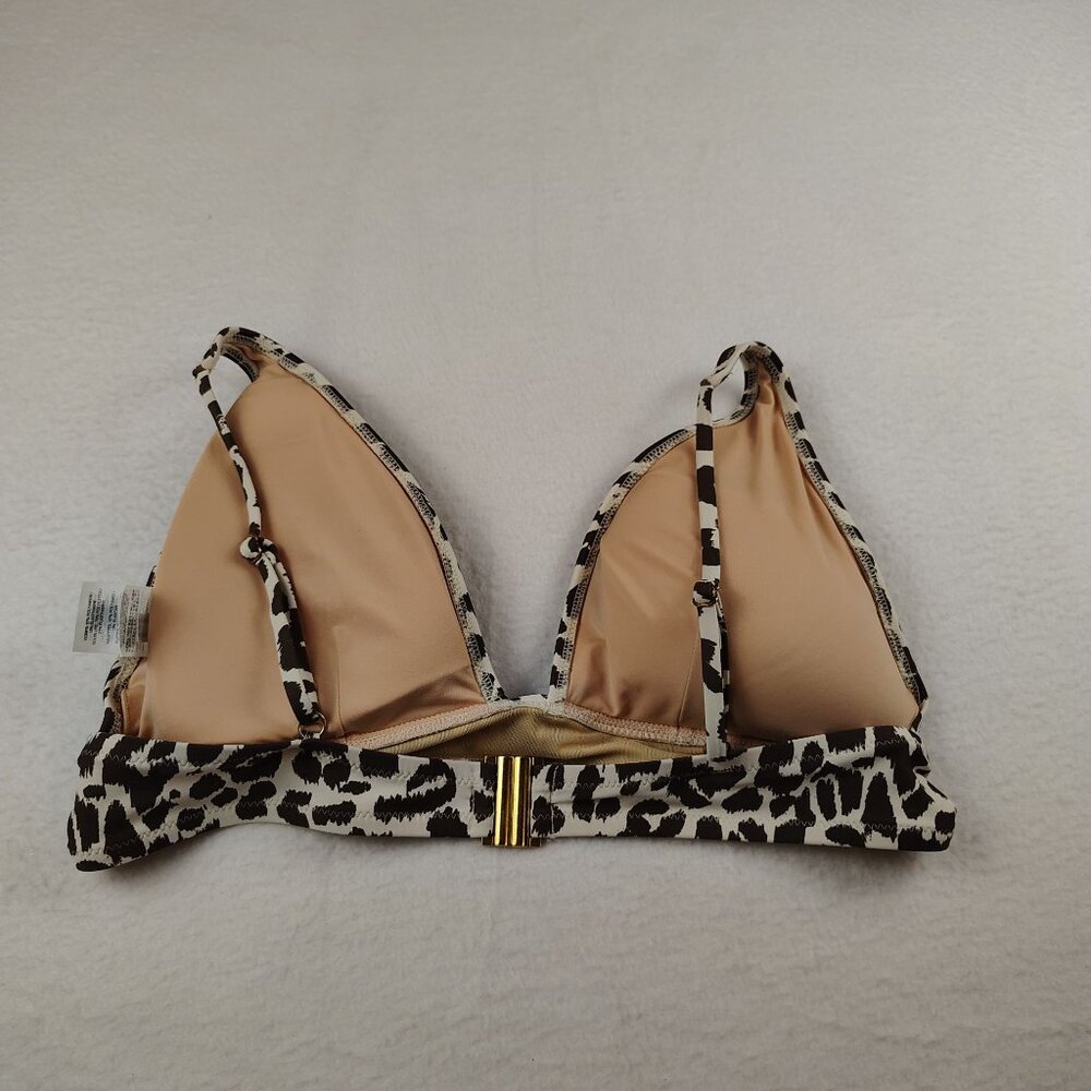 J Crew Animal Print Bikini Bathing Suit Top Sz Large - Picture 2 of 7
